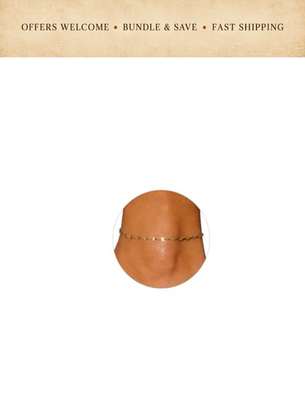 18K Gold Plated Stainless Steel Ankle Bracelet Adjustable Chain